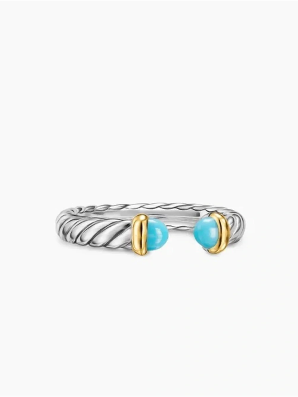 David Yurman Petite Cable Ring Turquoise Size 8 - Picture 1 of 7